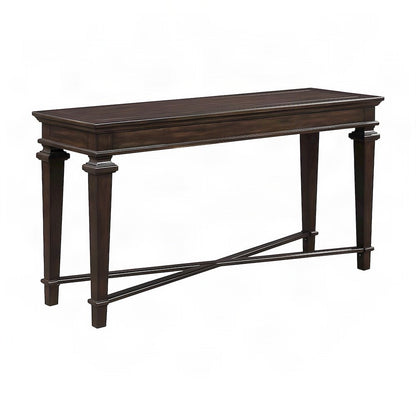 Poplar Sofa Table with Open Shelf, Narrow Console for Entryway, Espresso