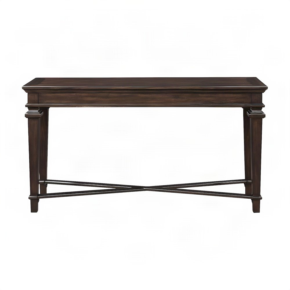Poplar Sofa Table with Open Shelf, Narrow Console for Entryway, Espresso