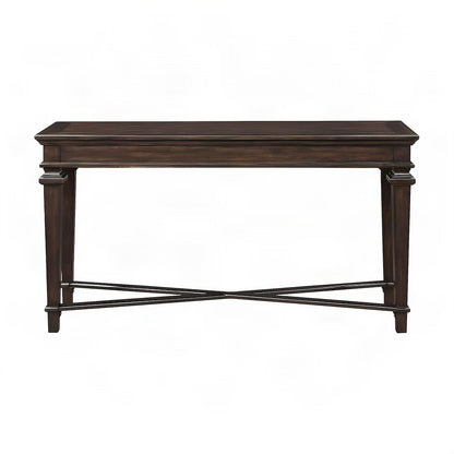 Poplar Sofa Table with Open Shelf, Narrow Console for Entryway, Espresso