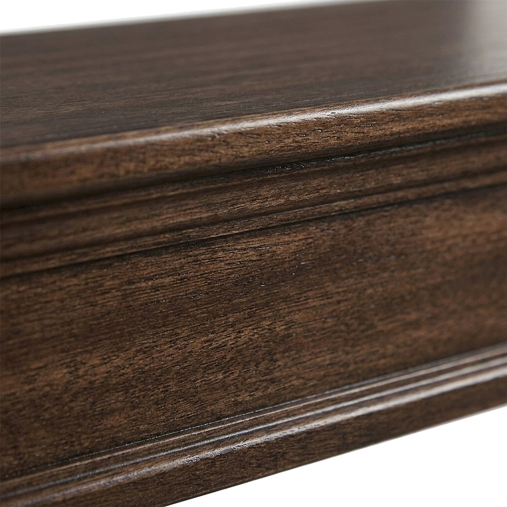 Poplar Sofa Table with Open Shelf, Narrow Console for Entryway, Espresso