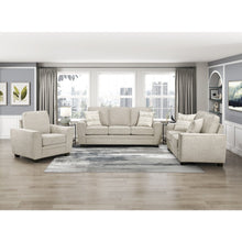 Zander Chenille 3pc Set: Sofa, Love, Chair in Taupe