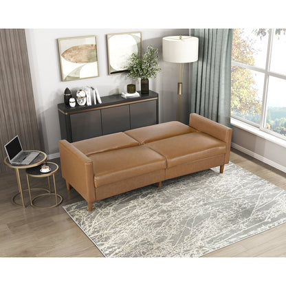 Carlton Faux Leather Elegant Lounger in Camel