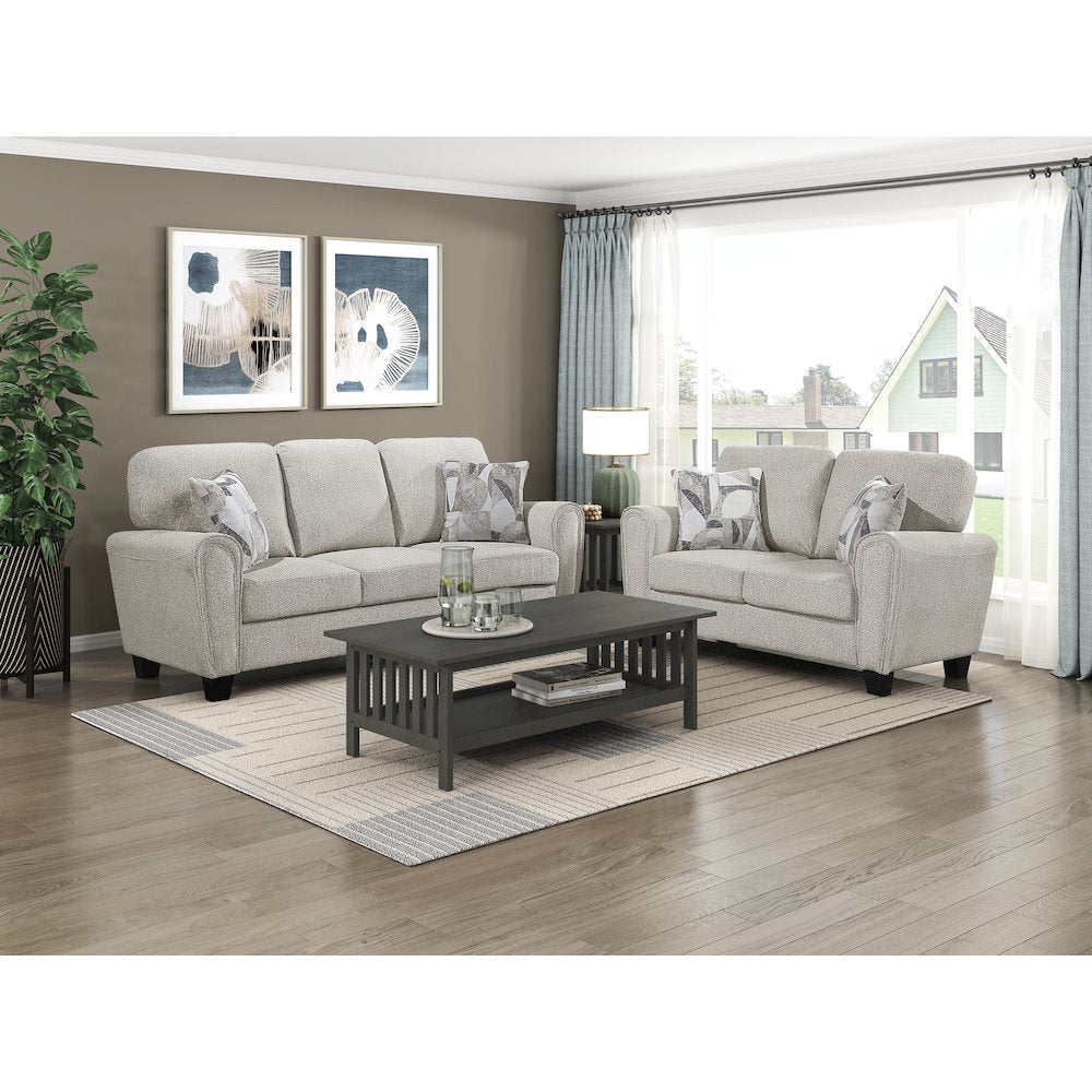 Lemond Chenille Love Seat in Gray