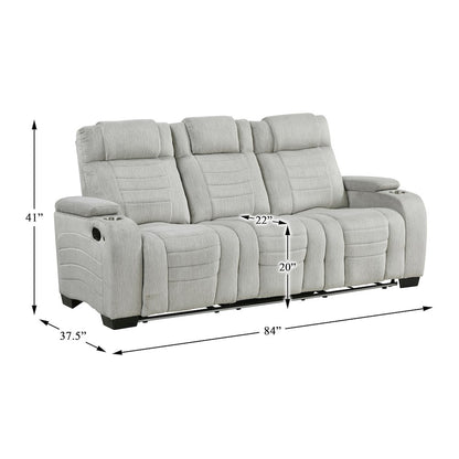 Ronan Microfiber 3pc Set: Sofa, Love, Chair in Light Gray