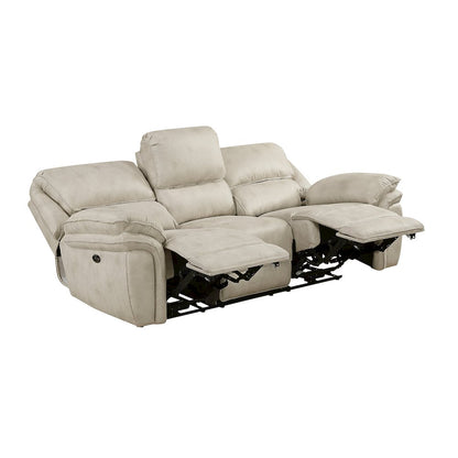 Proctor Microfiber 3pc Set: Sofa, Love, Chair (Power) in Sand