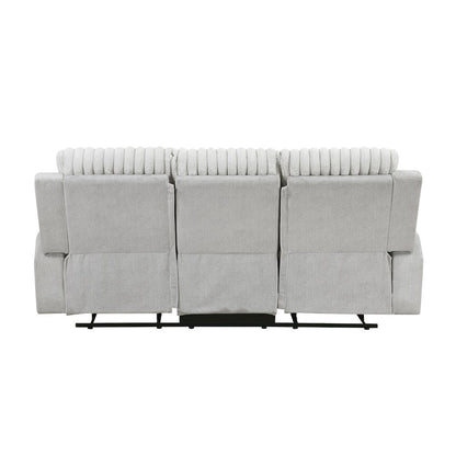 Benton Corduroy 3pc Set: Sofa, Love, Chair in Light Gray