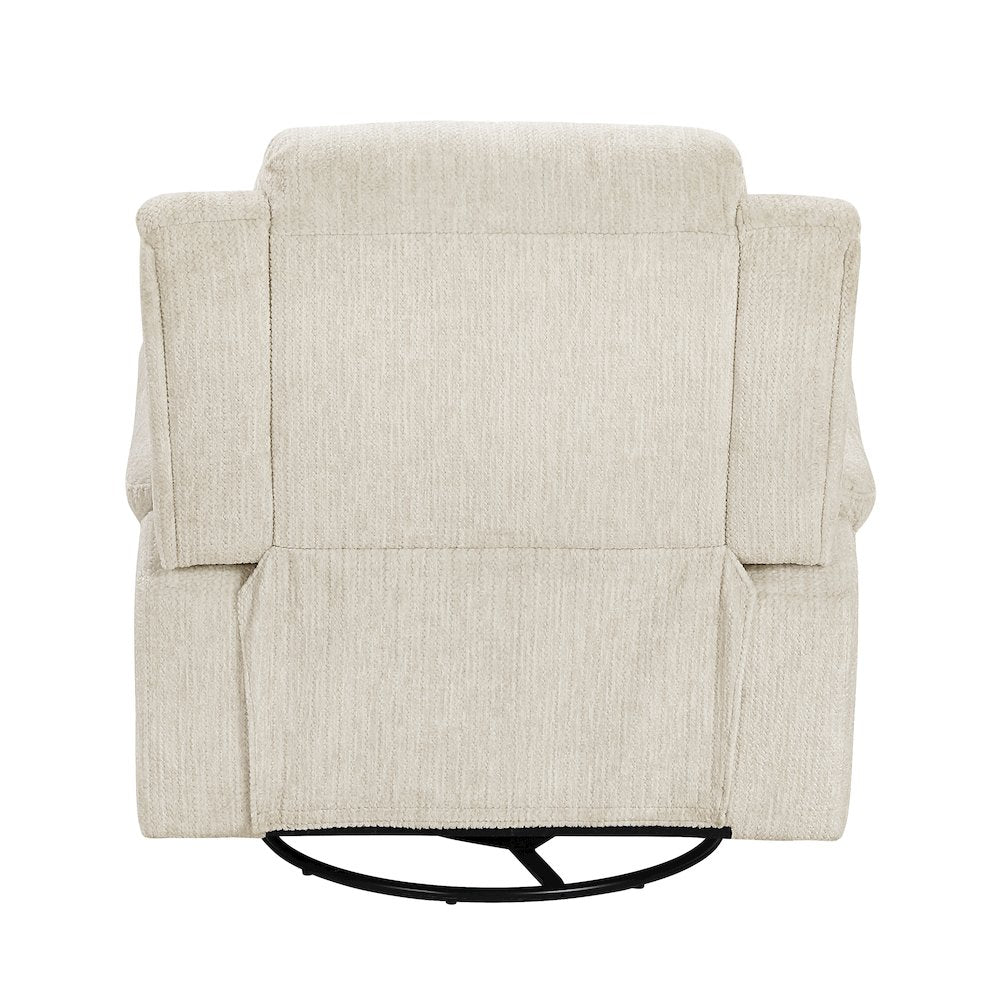 Oxford Microfiber Swivel Glider Reclining Chair in Beige