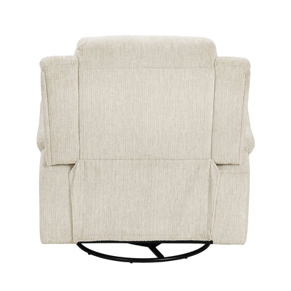 Oxford Microfiber Swivel Glider Reclining Chair in Beige