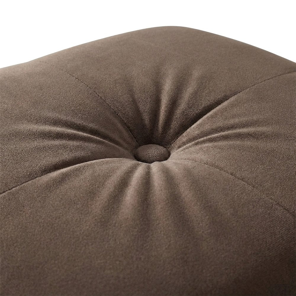 Garrell Velvet Storage Bench with Pull-Out Ottoman and Sleeper Bed, Brown