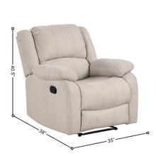 Beige Manual Recliner, Plush Reclining Chair for Living Room Comfort
