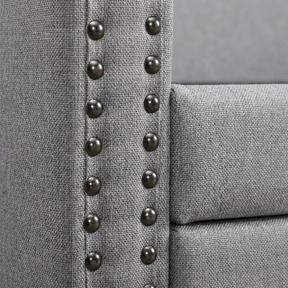 Tulney Fabric Upholstered Twin Daybed with Trundle, Sofa Bed, Gray