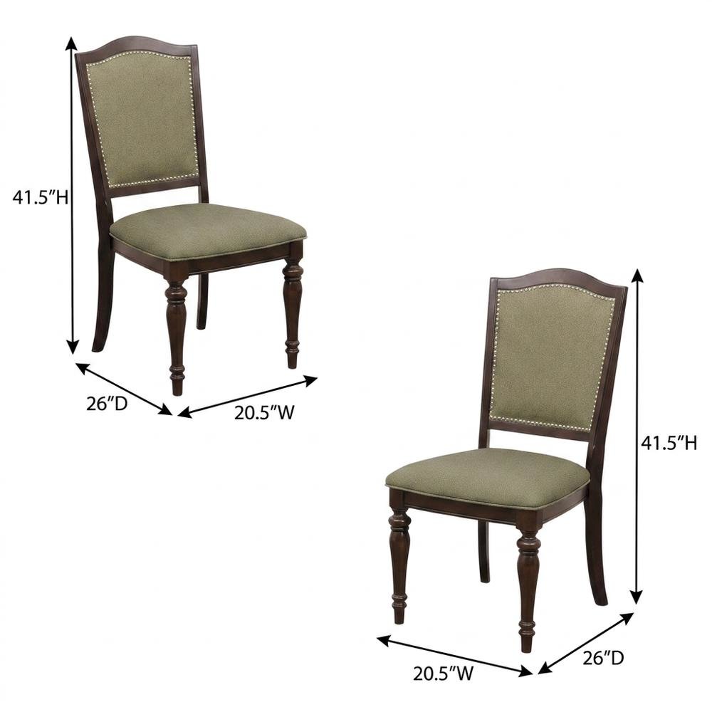 Marston Asian Hardwood High-Back Wood Dining Side Chairs, Dark Cherry, Set of 2