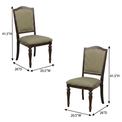 Marston Asian Hardwood High-Back Wood Dining Side Chairs, Dark Cherry, Set of 2