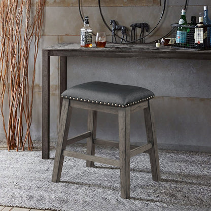 Timbre Faux leather Counter Height Stool, set of 2 in Black
