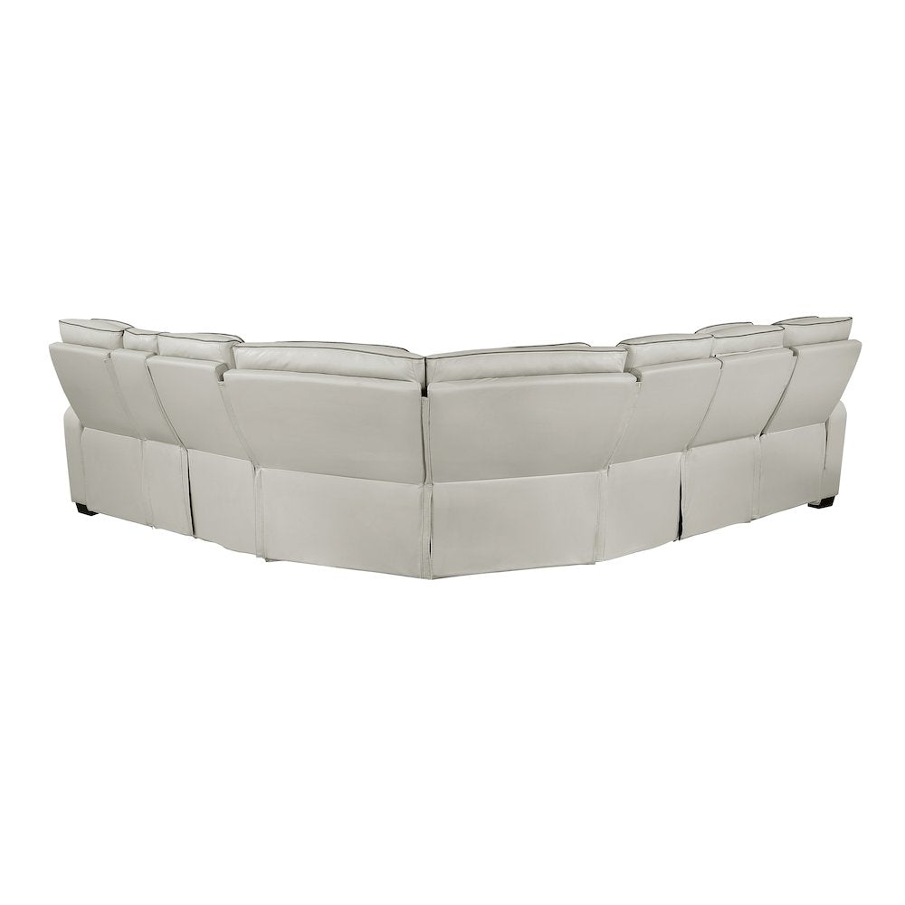 Fairway Faux Leather 3-Piece Power Reclining Sectional in Taupe