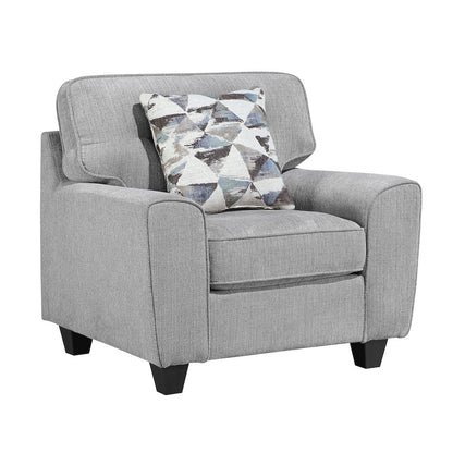 Bennett Chenille 3pc Set: Sofa, Love, Chair in Gray