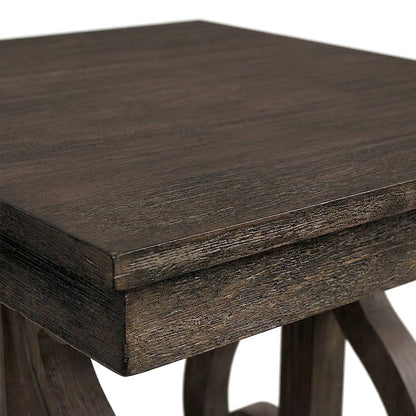 Toulon Pine End Table with Wire-Brushed Finish, Wire-Brushed Power Glaze Oak