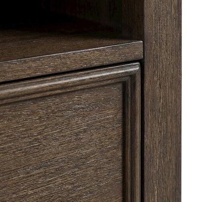 Pine Rolling Lateral File Cabinet on Casters, Wire-Brushed Power Glaze Oak