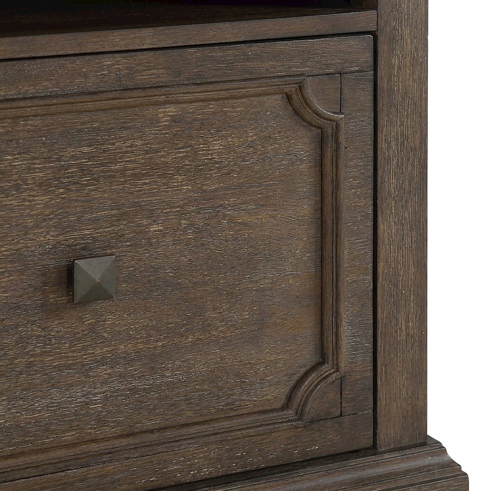 Pine Rolling Lateral File Cabinet on Casters, Wire-Brushed Power Glaze Oak