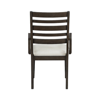 Victoria Asian Hardwood Dining Arm Chair, Set of 2 in Dark Espresso