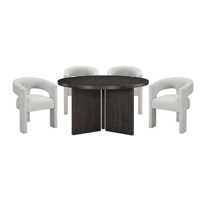 Marais Asian Hardwood 5-Piece Dining Set in Ebony