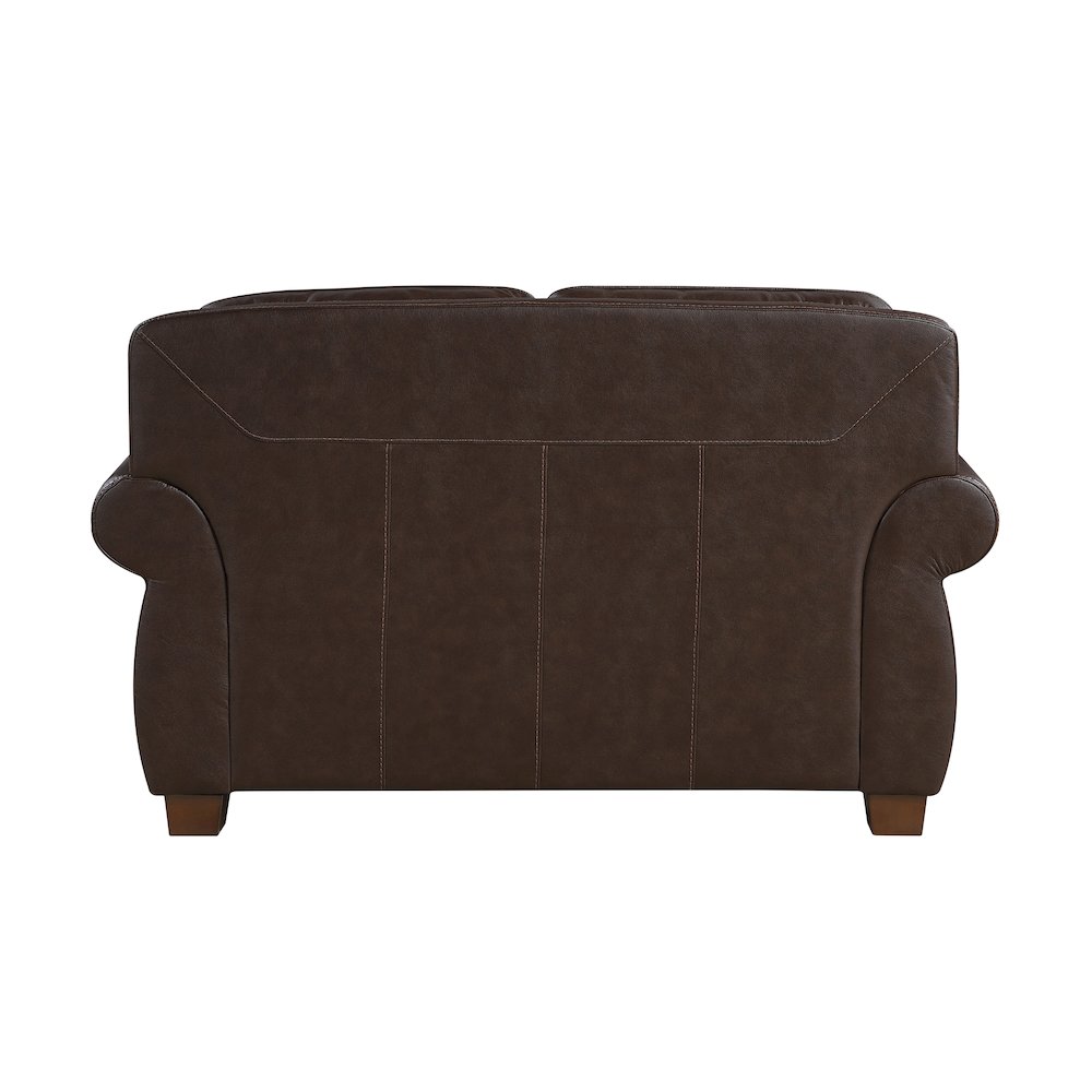 Remington Leather 2pc Set: Sofa, Love in Brown