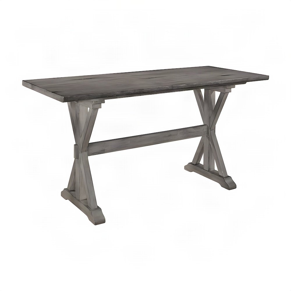 Solid Wood Counter Height Dining Table, Bar Height Pub Table, Gray