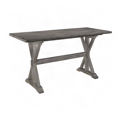 Solid Wood Counter Height Dining Table, Bar Height Pub Table, Gray