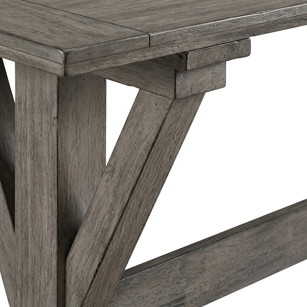 Solid Wood Counter Height Dining Table, Bar Height Pub Table, Gray