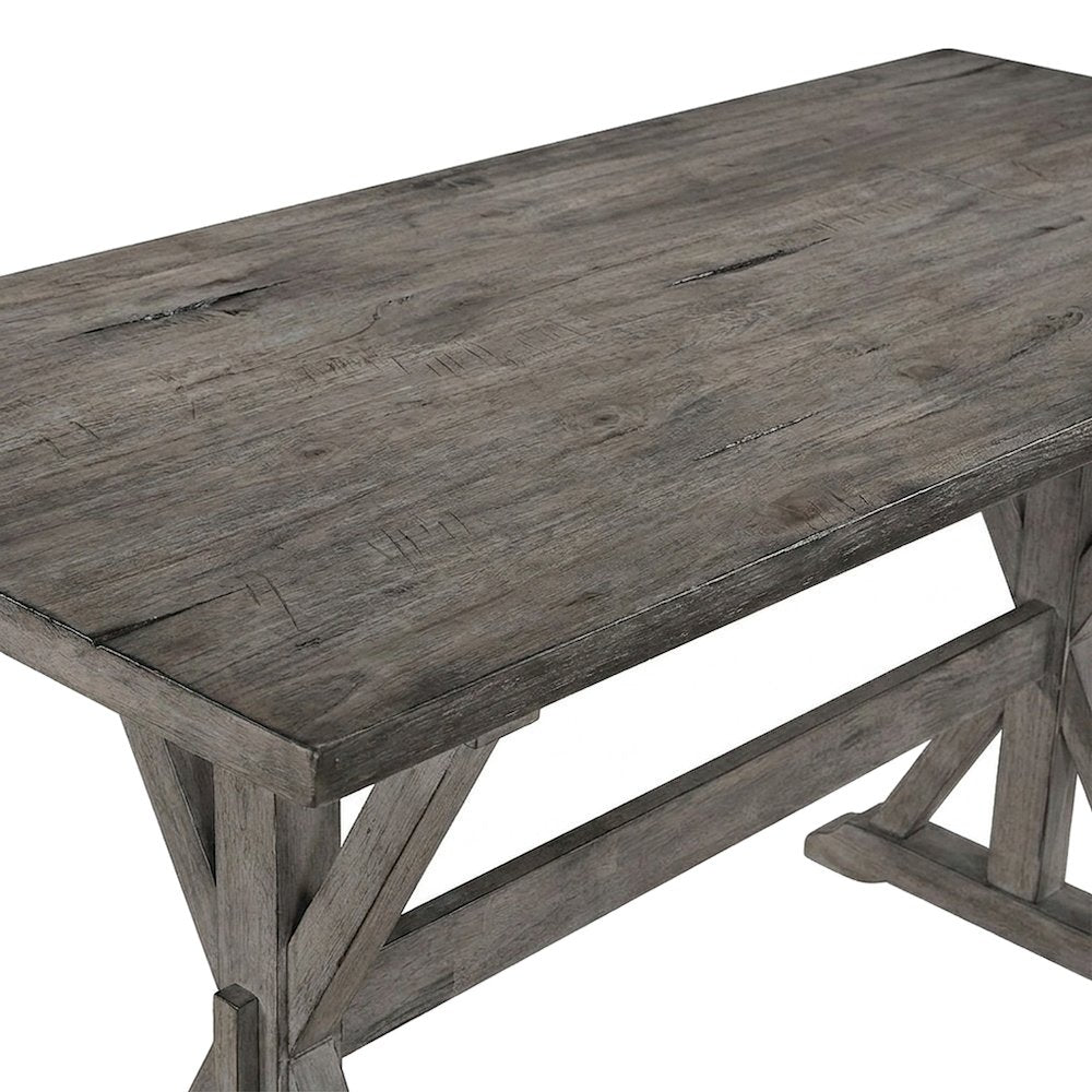 Solid Wood Counter Height Dining Table, Bar Height Pub Table, Gray