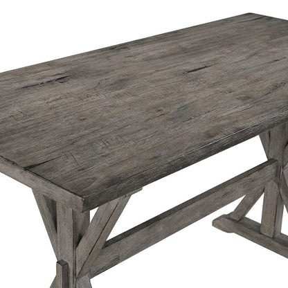 Solid Wood Counter Height Dining Table, Bar Height Pub Table, Gray