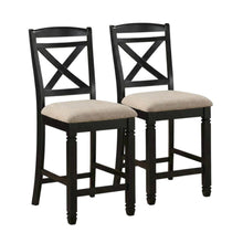 Baywater Wood Counter Height Dining Chairs with Back, Beige, Set of 2