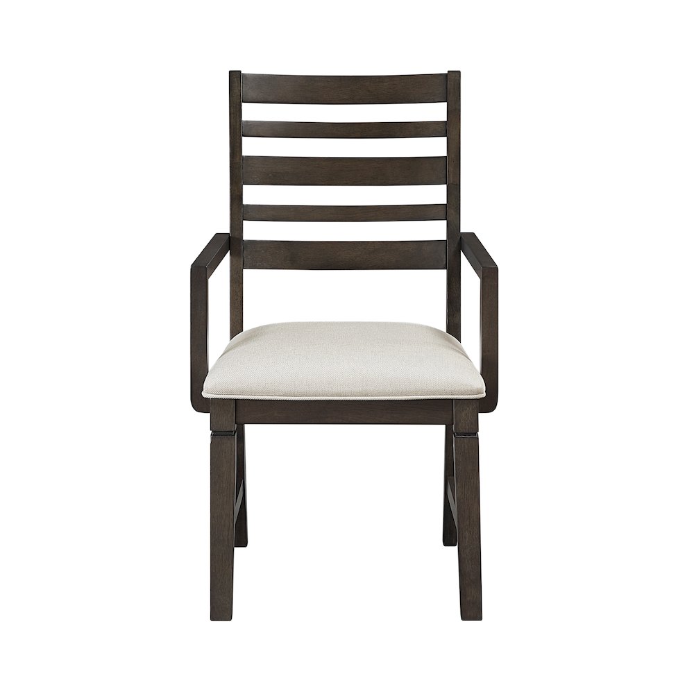 Victoria Asian Hardwood Dining Arm Chair, Set of 2 in Dark Espresso