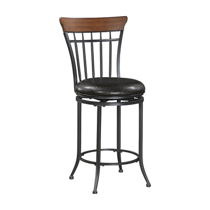 Ira Faux Leather Swivel Counter Height Chair in Brown