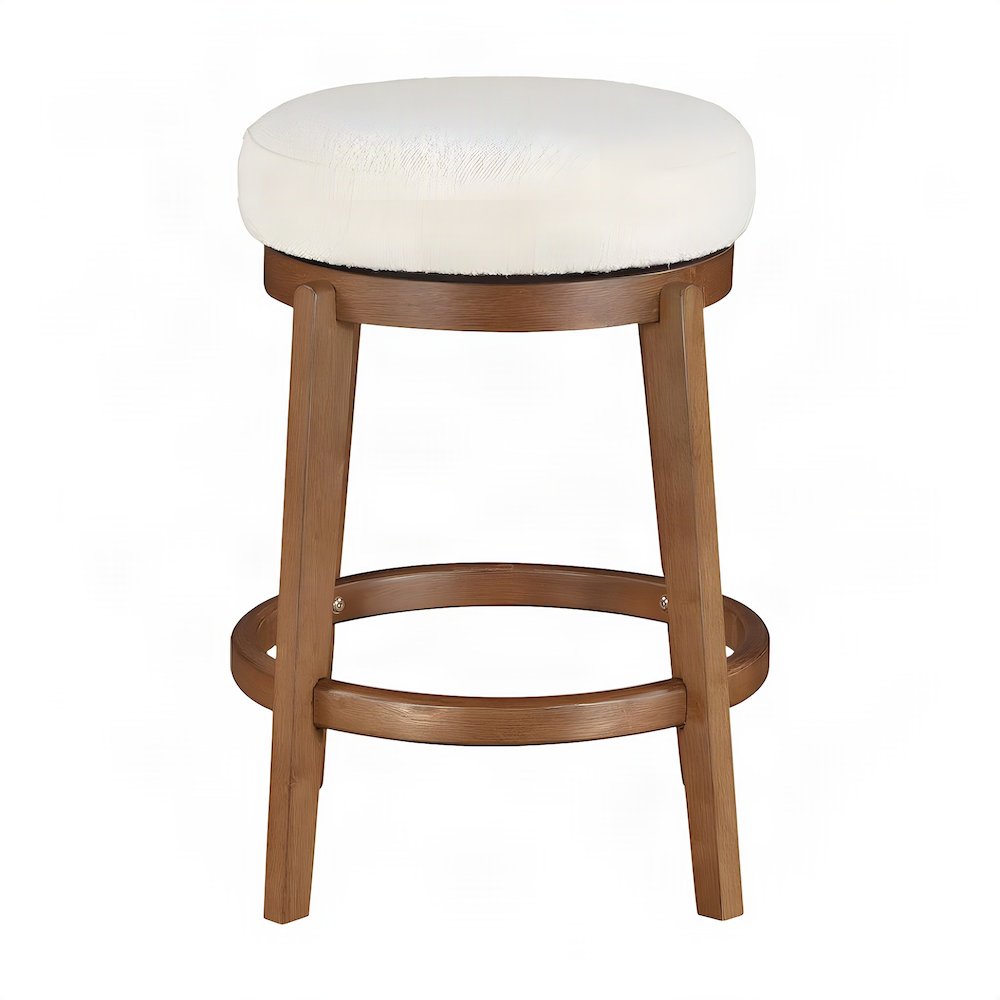 Asian Hardwood Swivel Counter Height Bar Stool for Kitchen Island, Brown