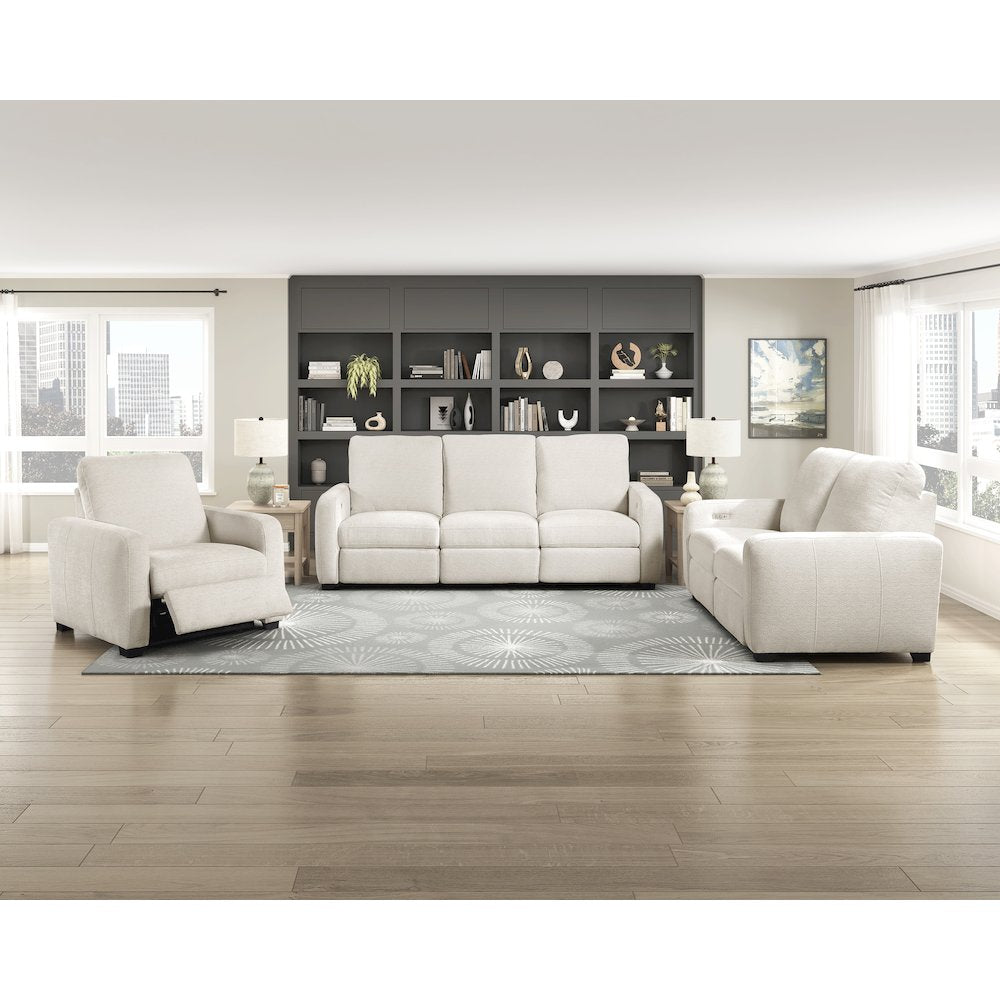 Vera Chenille 3pc Set: Sofa, Love, Chair in Beige
