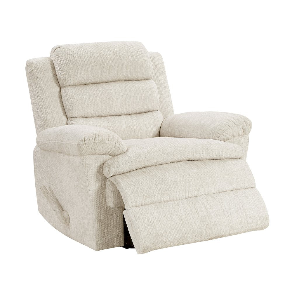 Oxford Microfiber Swivel Glider Reclining Chair in Beige