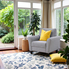 Dark Gray Upholstered Arm Chair, Elegant Accent Chair for Living Room Spaces