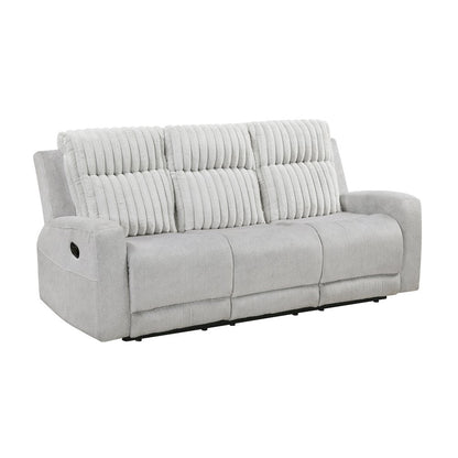 Benton Corduroy 2pc Set: Sofa, Love in Light Gray