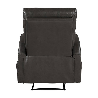 Allen Faux Leather Reclining Chair in Espresso