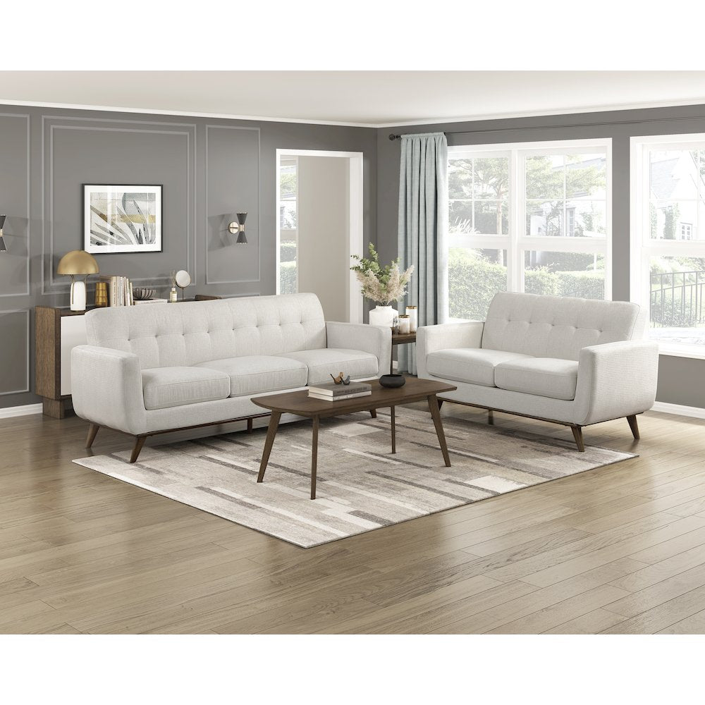 Martina Textured 2pc Set: Sofa, Love in Beige