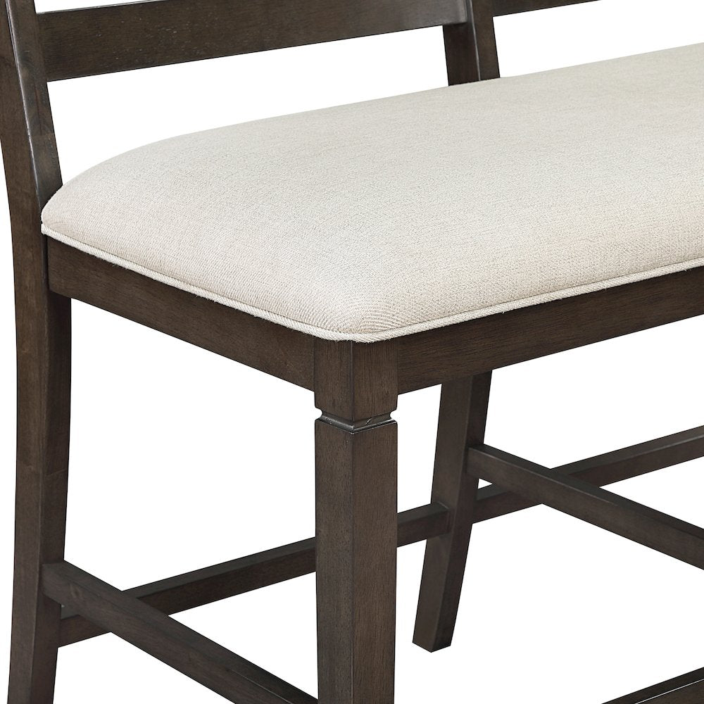 Victoria Asian Hardwood Counter Height Bench in Dark Espresso