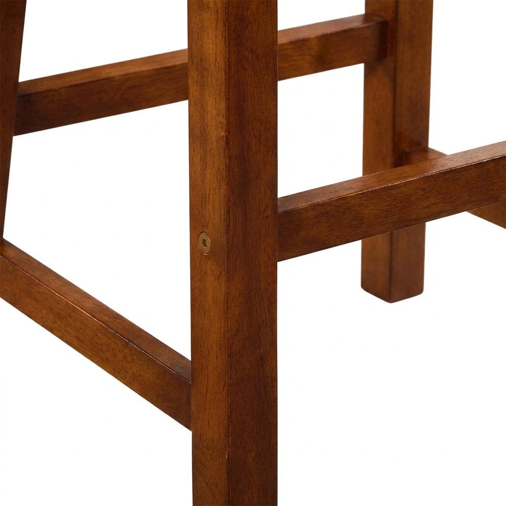 Saddleback Solid Wood Counter Stool with Saddle Seat, Oak, Set of 2