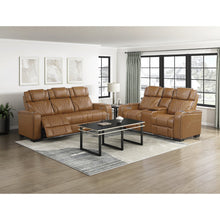 Apex Leather 2pc Set: Sofa, Love in Brown