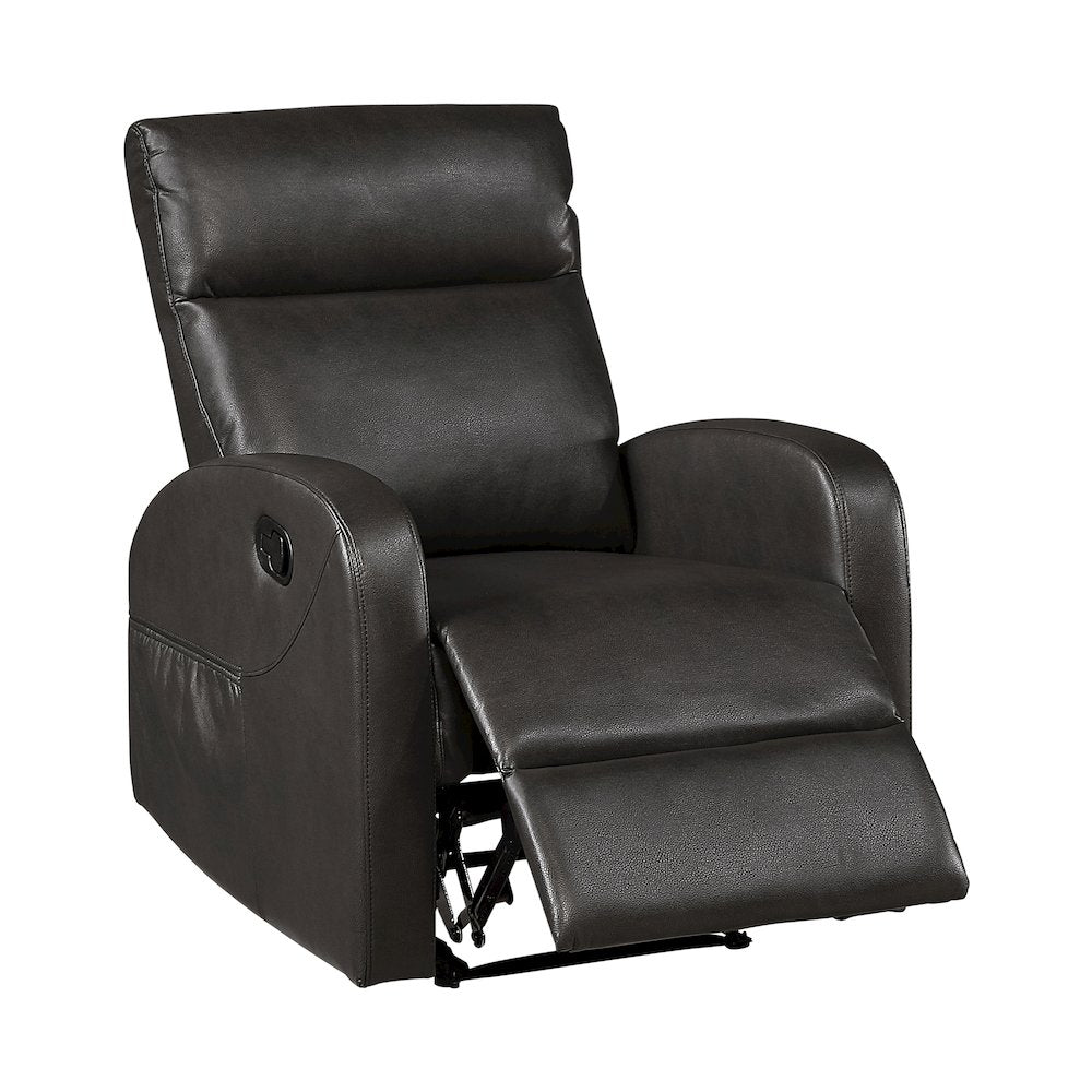 Allen Faux Leather Reclining Chair in Espresso