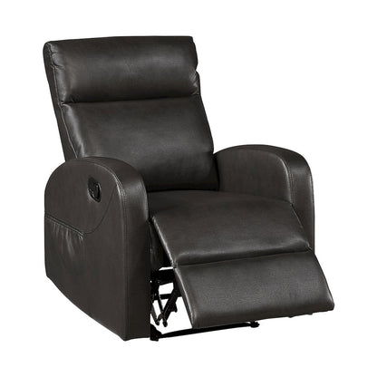 Allen Faux Leather Reclining Chair in Espresso