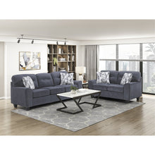 Bennett Chenille 2pc Set: Sofa, Love in Blue