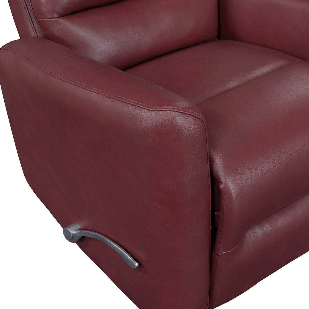 Dimitri Faux Leather Swivel Glider Reclining Chair in Red