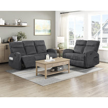 Allen Microfiber 3pc Set: Sofa, Love, Chair in Dark Gray
