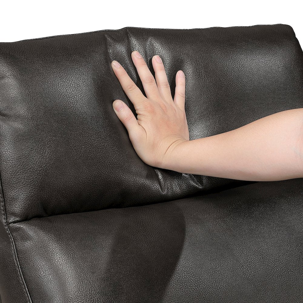 Allen Faux Leather Reclining Chair in Espresso